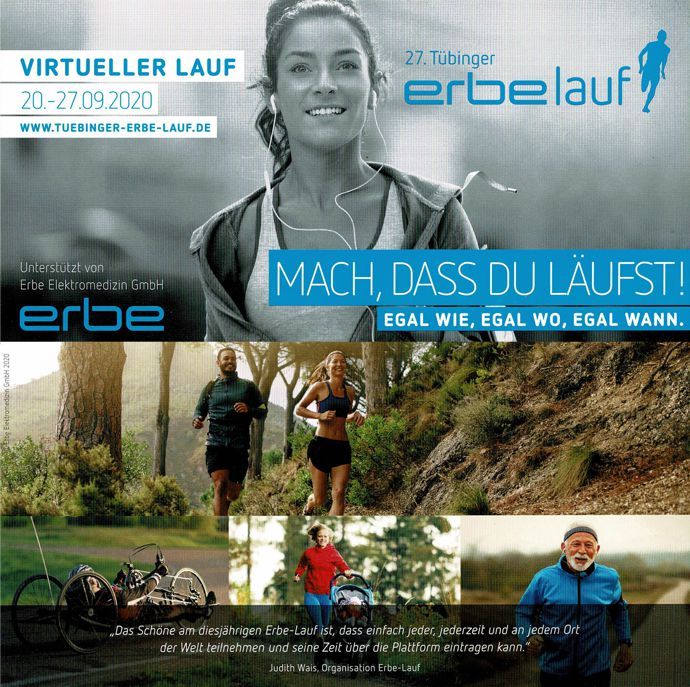 Virtueller ERBE-Lauf in Tübingen im September 2020